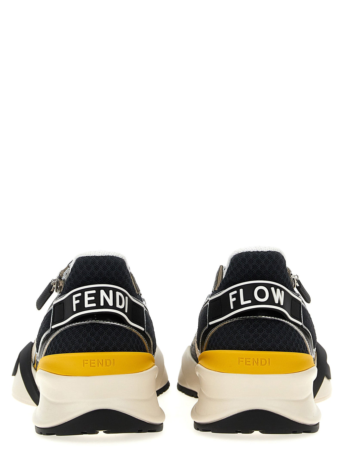 Fendi Men's 'Flow' Sneakers Black Yellow shoes athletic