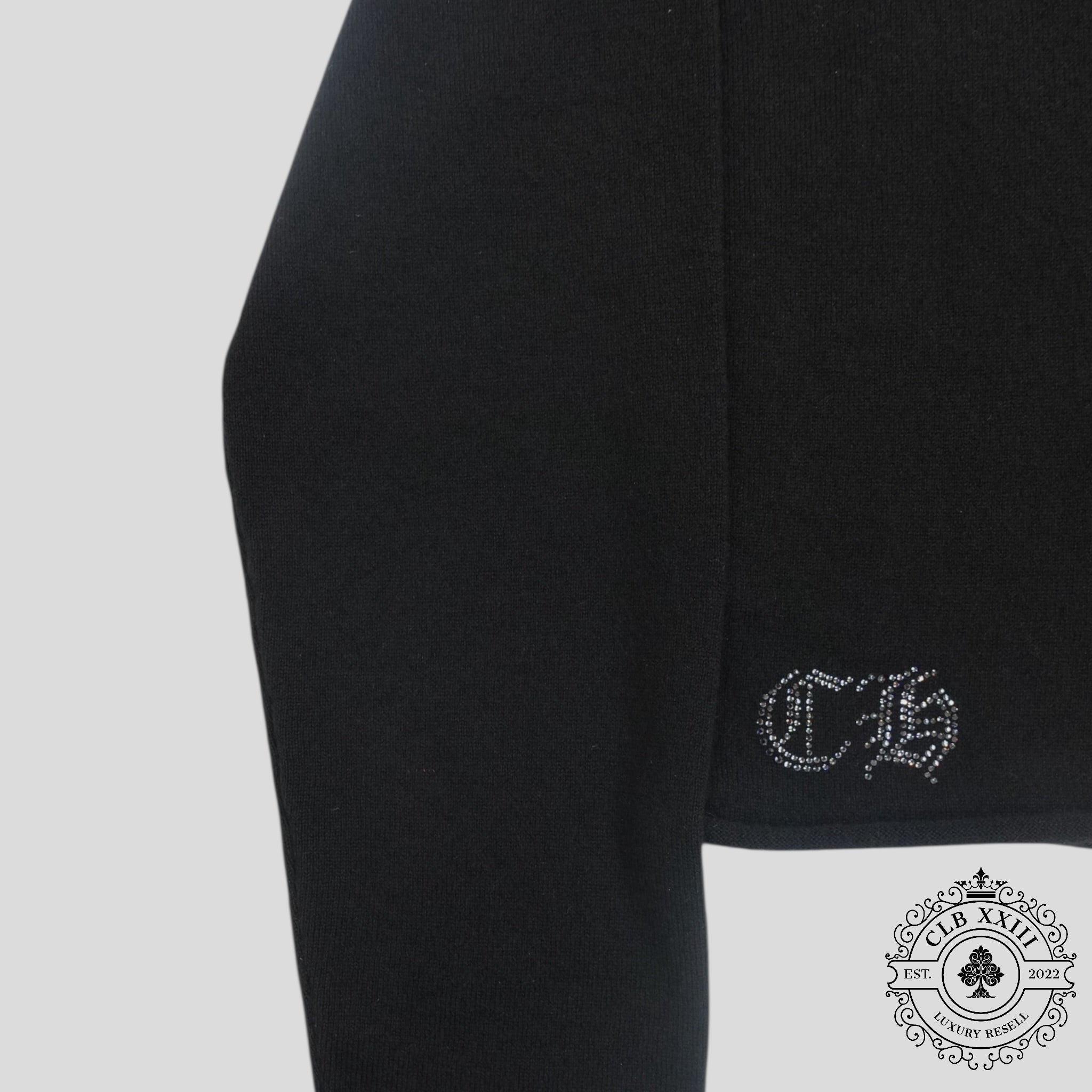 Chrome Hearts Ladies Cashmere Crystal Embellished Sweater S M
