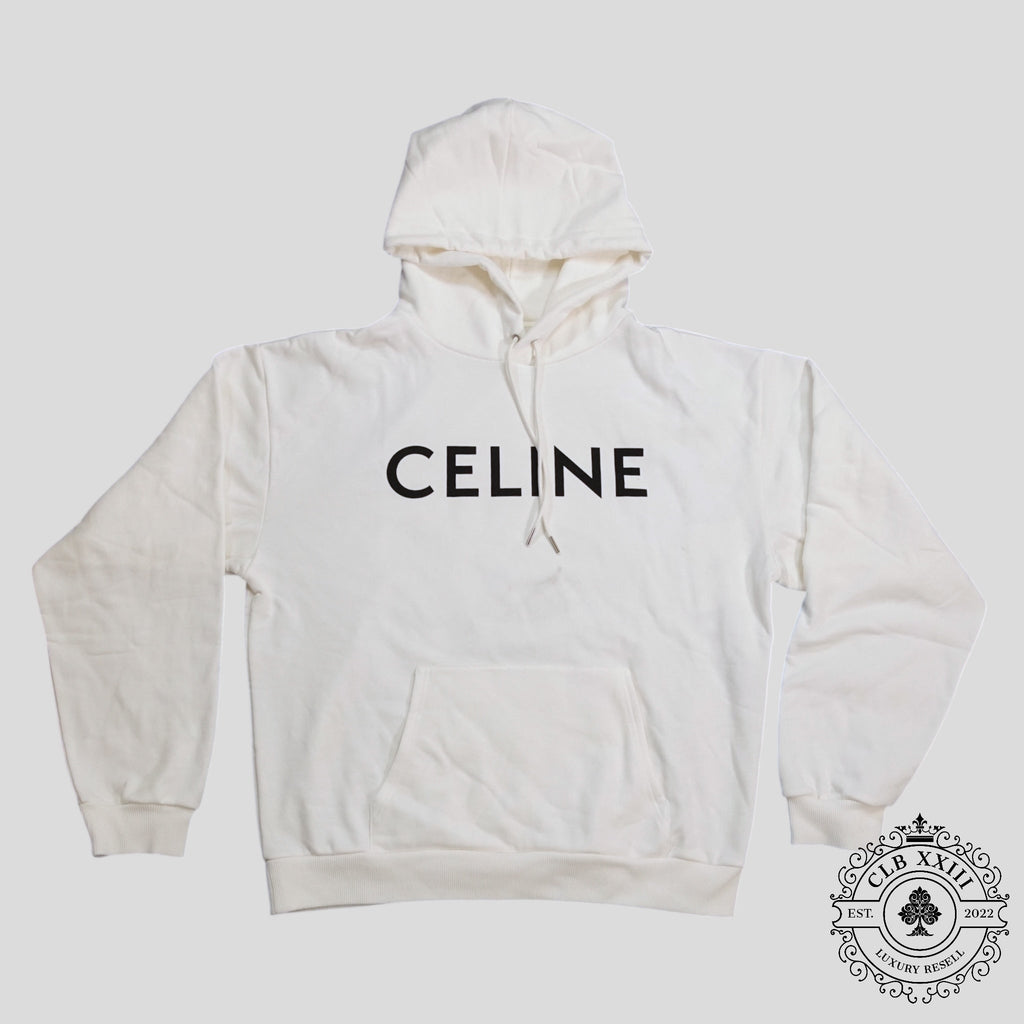 Celine Homme Logo Hoodie in White sweatshirt pullover men's unisex XL XXL