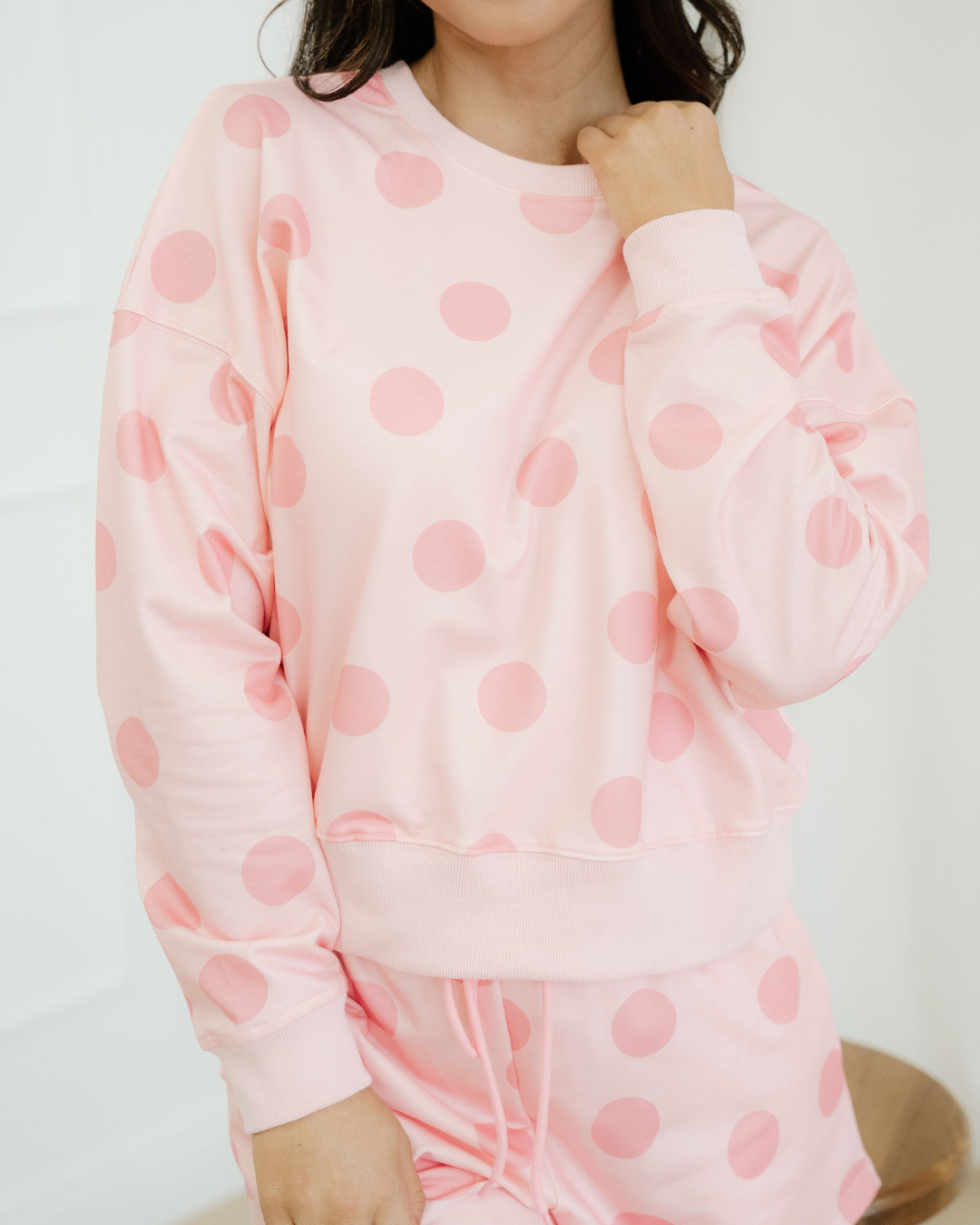 Kaylee Drawstring Shorts Set Polka Dot Indie Ladies Outfit