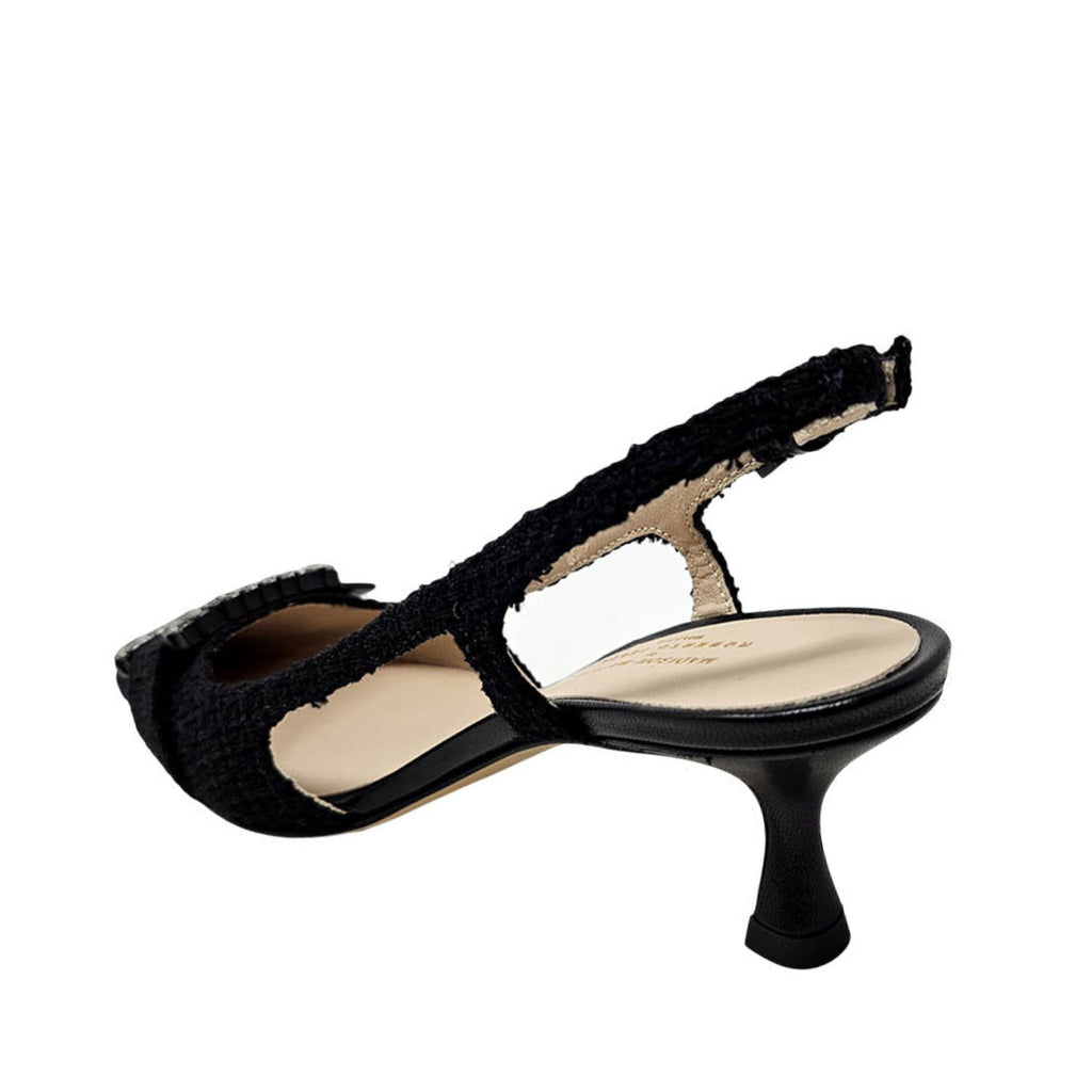 Atena Black Kitten Heel Slingback Madison Maison Beverly Hills