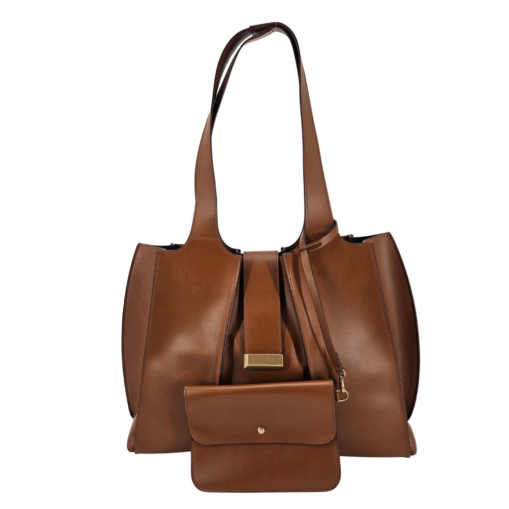 Eloise Mid Brown Leather Shoulder Bag Madison Maison Purse Handbag