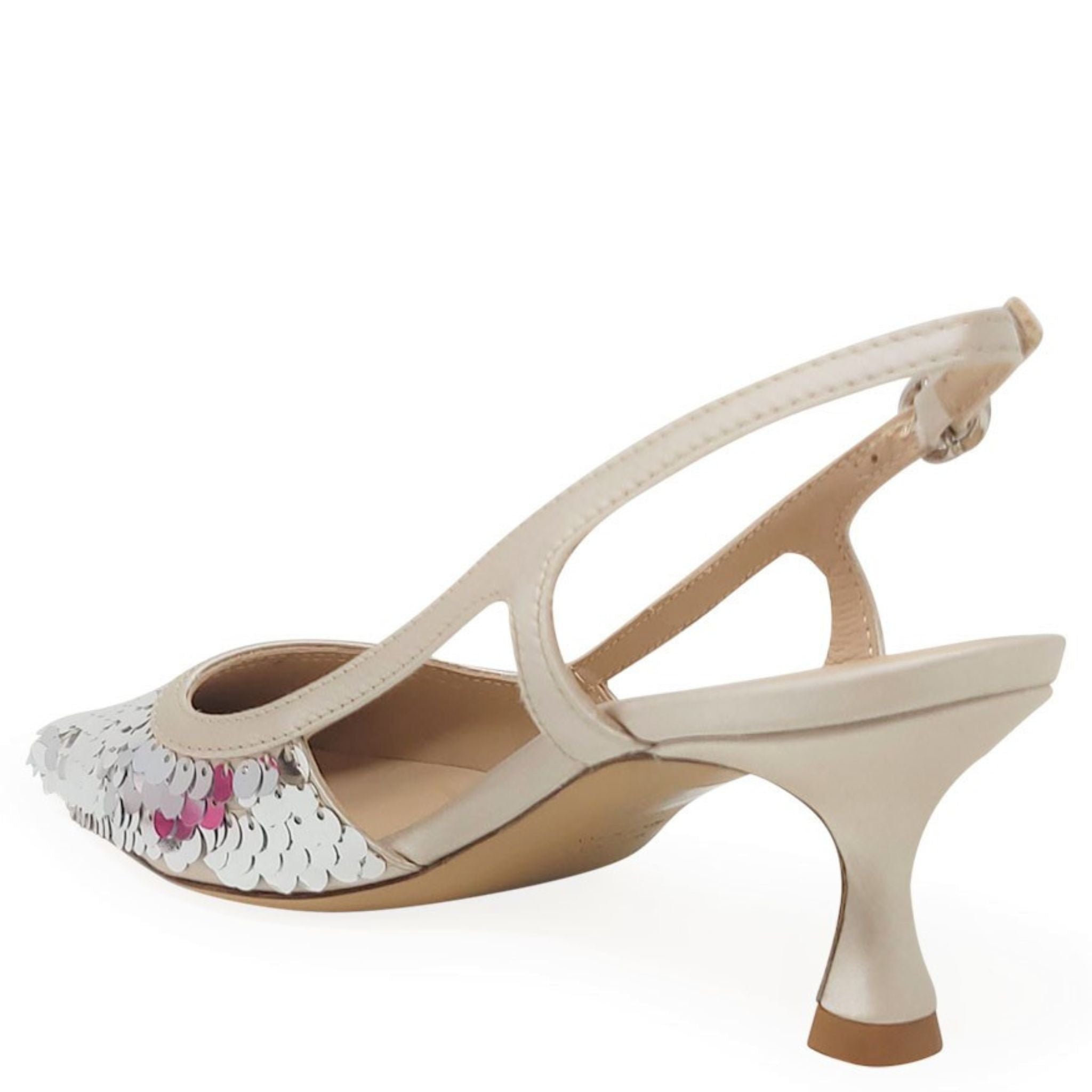 Roberto Festa Silver Sequin Snip Slingback Heel Madison Maison Beverly Hills