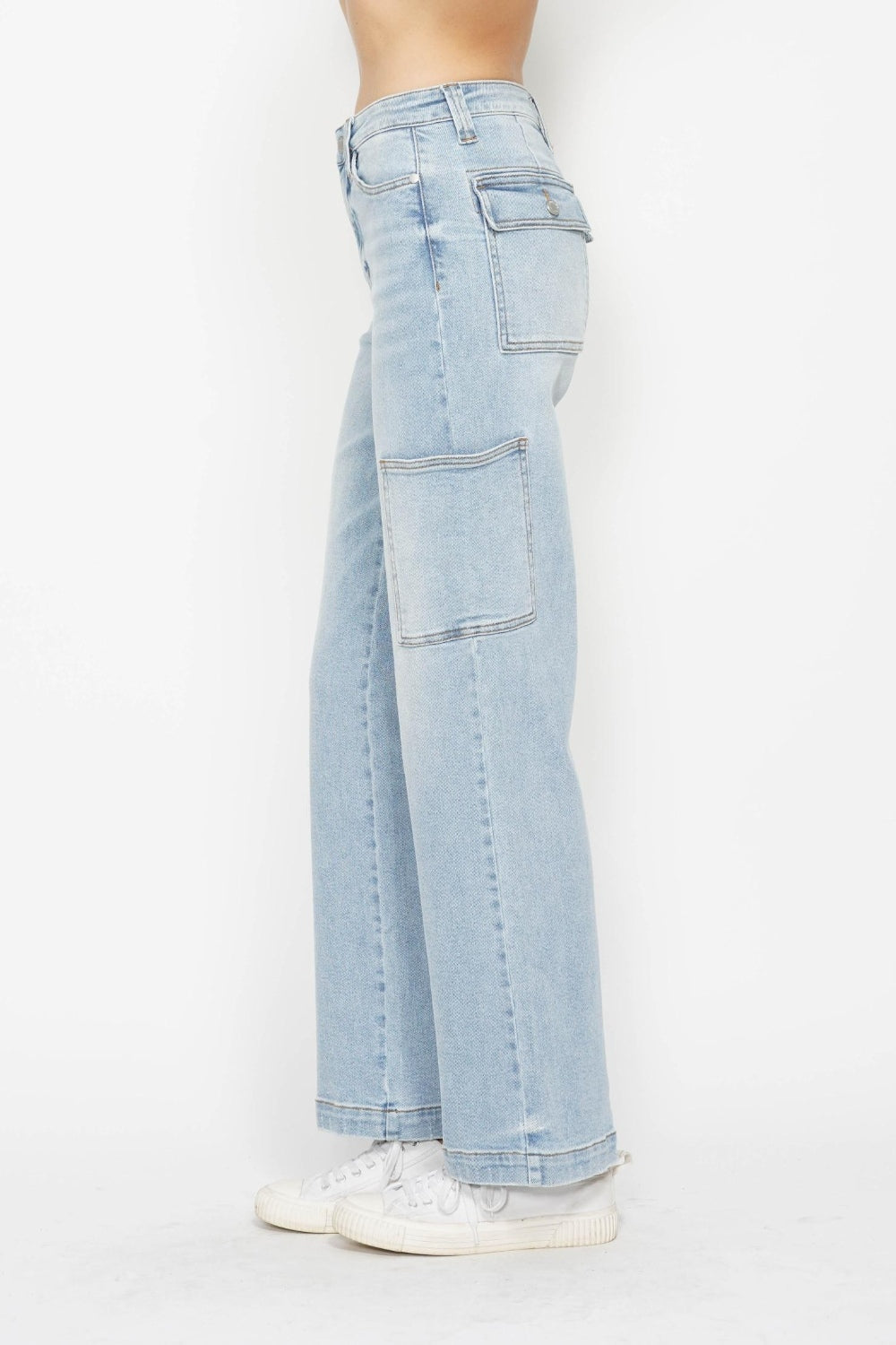 Judy Blue Full Size High Waist Straight Cargo Jeans ladies