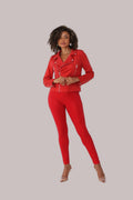 Suede Moto Jacket with Allover Diamonds - 82022 cropped coat