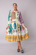 Artistic Print Shirt Dress -82425 graffiti midi casual beach vacation
