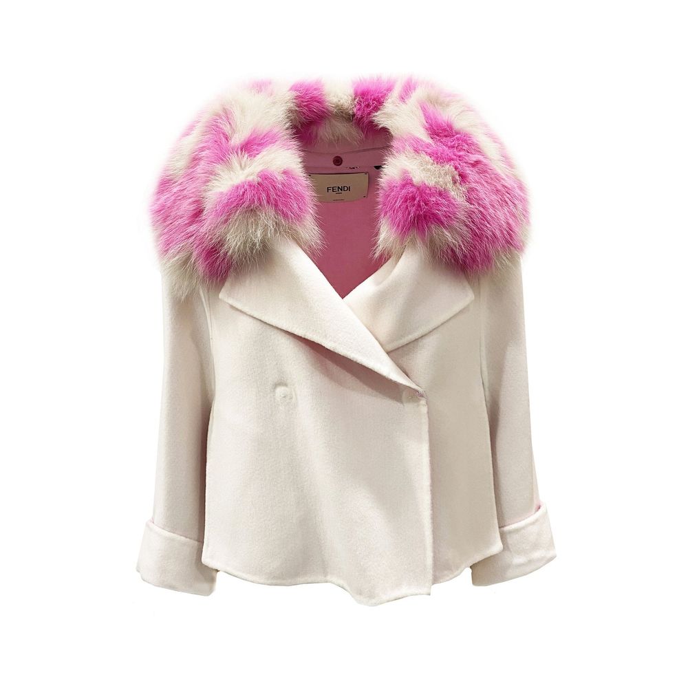 Fendi Fur Collar Cashmere Cape Jacket coat blazer short