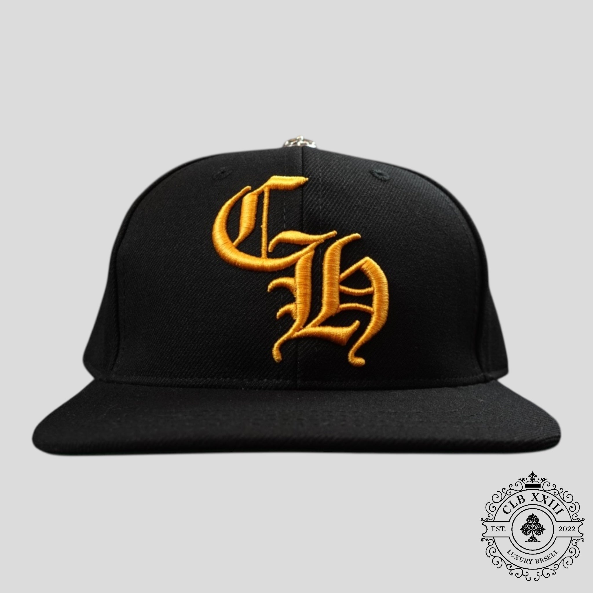 Chrome Hearts CH Embroidered Hat in Black / Gold Men's Cap unisex