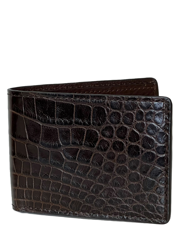 Brown Genuine Alligator Bi-Fold Wallet | USA Made - BP8476 Men's