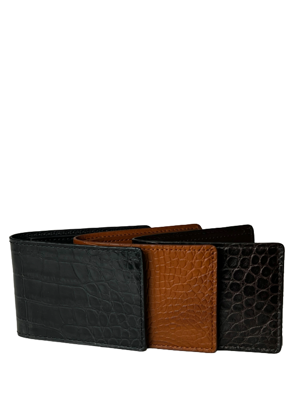 Brown Genuine Alligator Bi-Fold Wallet | USA Made - BP8476 Men's
