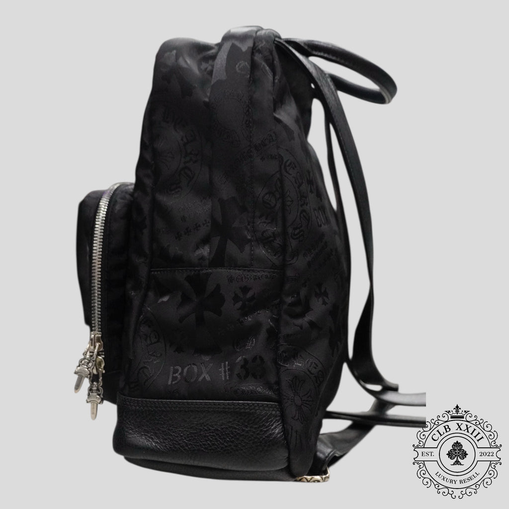 Chrome Hearts 7th Grade Multi Motif Nylon Mini Backpack in Black leather .925 silver