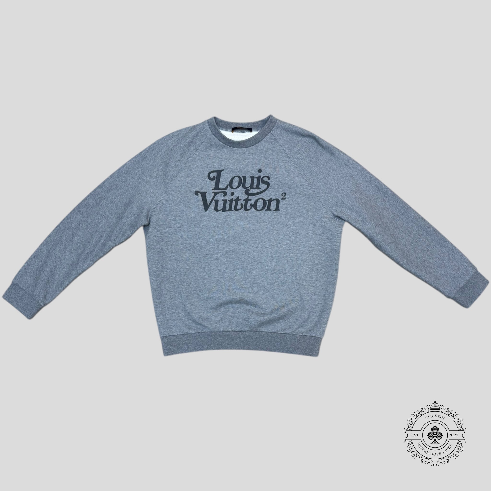 Louis Vuitton Nigo Squared LV Crewneck in Grey sweatshirt men's unisex XL