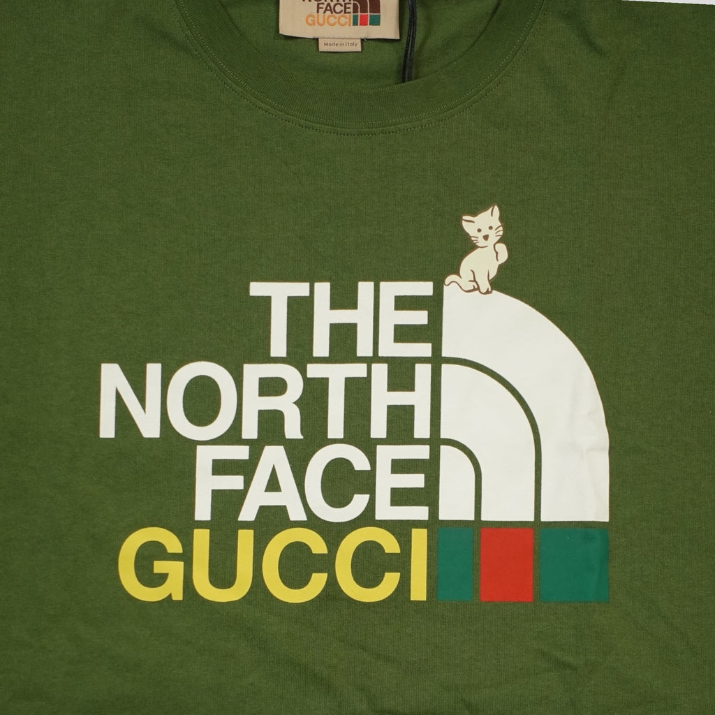 Gucci X The North Face Cat Print Tee in Green LG men's Unisex