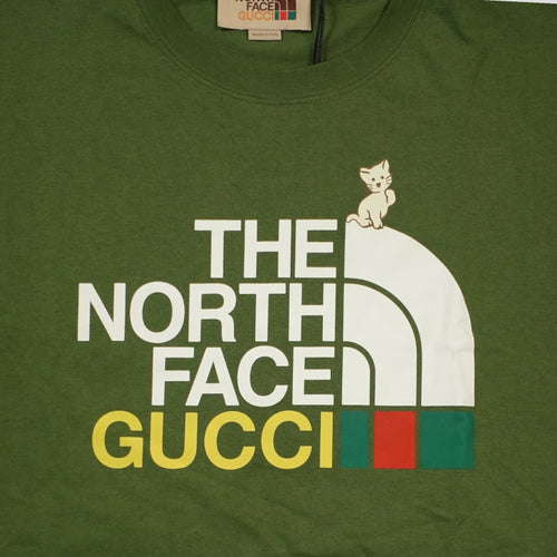 Gucci X The North Face Cat Print Tee in Green LG men's Unisex