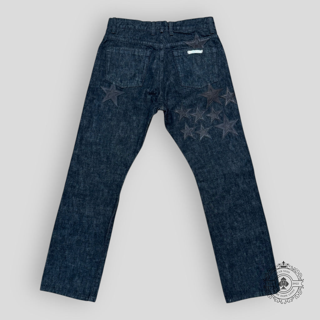 Chrome Hearts Star Patch Denim Jeans in Black 34 .925 Sterling hardware men's