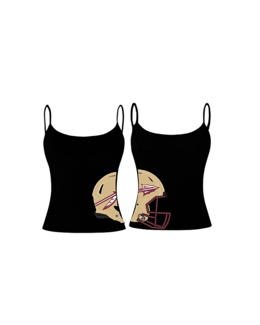 Florida State Seminole Helmet Tank Top Shirt FSU Spaghetti Strap football tee Skims fabric