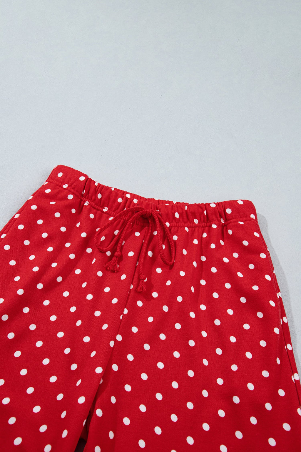 Jane Polka Dot Drawstring Wide Leg Long Sleeve Top Pant Set Outfit