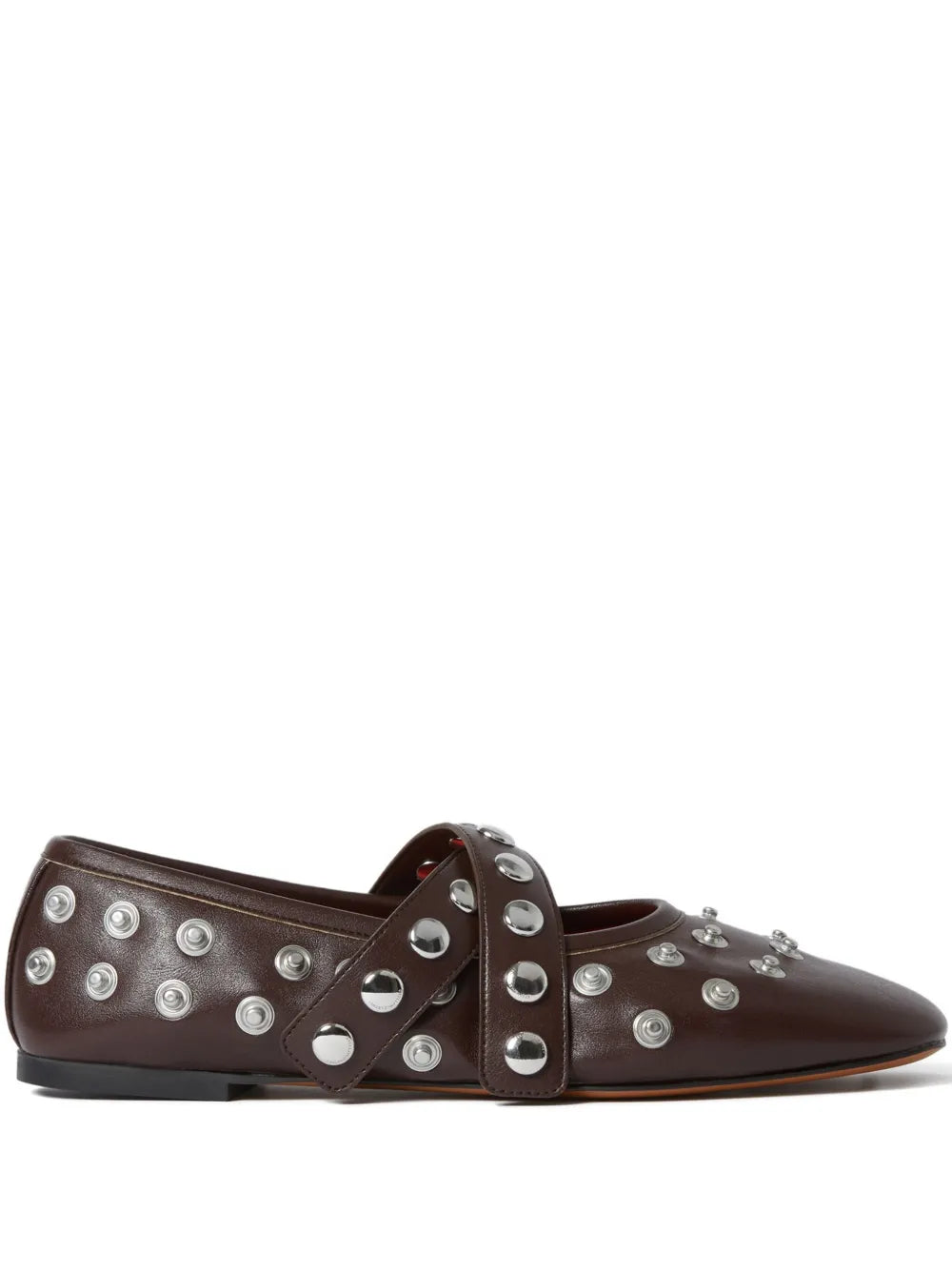 Stella Mccartney ladies Ryder Popper Ballerinas slippers shoes flats brown studded