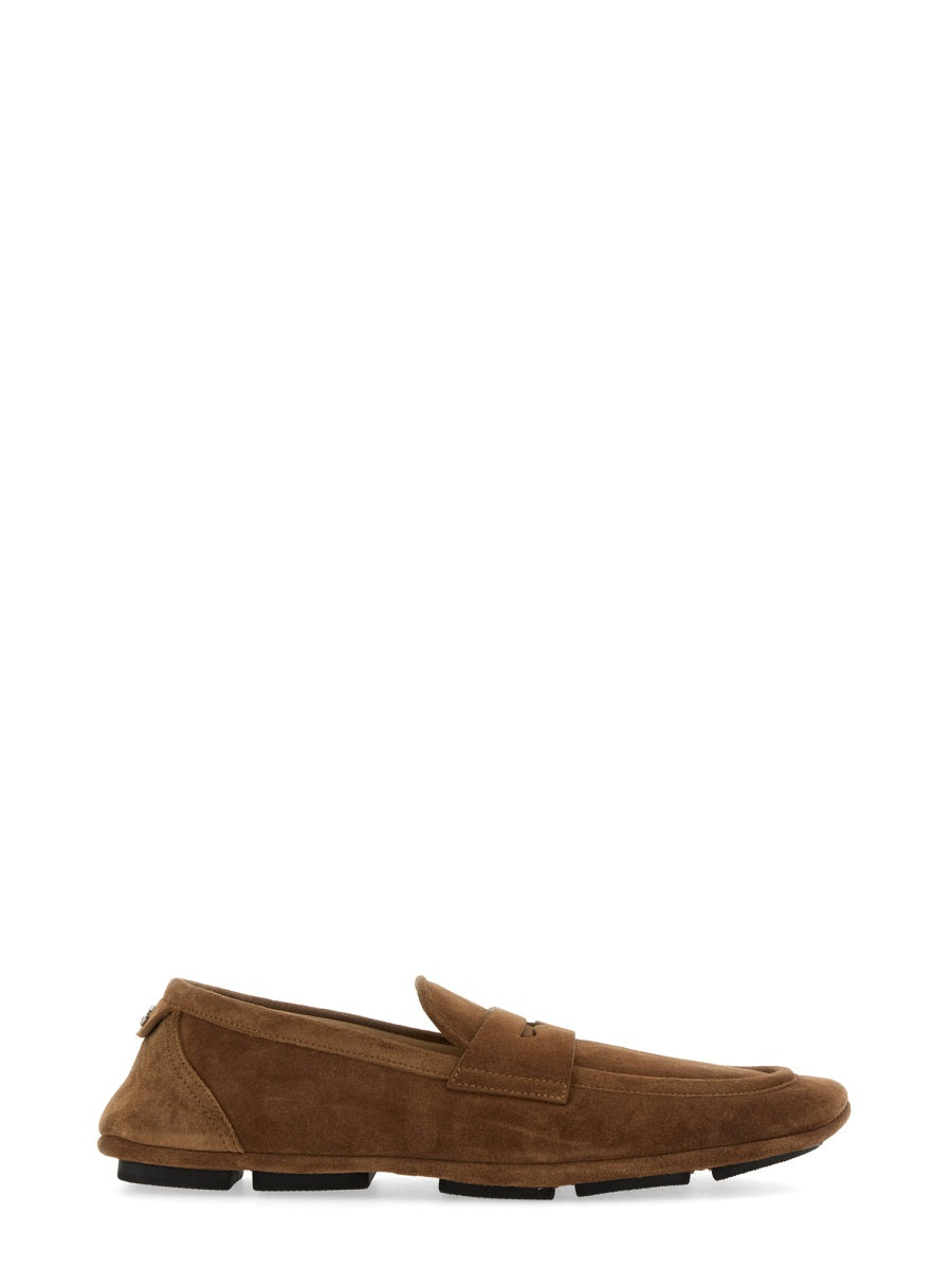 Dolce & Gabbana Men's Leather Drivers driving mocs loafers shoes brown british tan