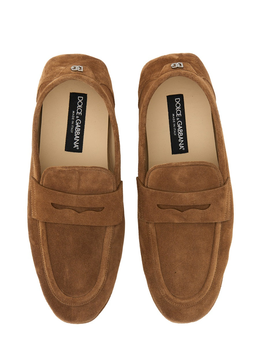 Dolce & Gabbana Men's Leather Drivers driving mocs loafers shoes brown british tan