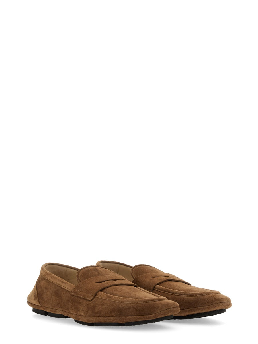 Dolce & Gabbana Men's Leather Drivers driving mocs loafers shoes brown british tan