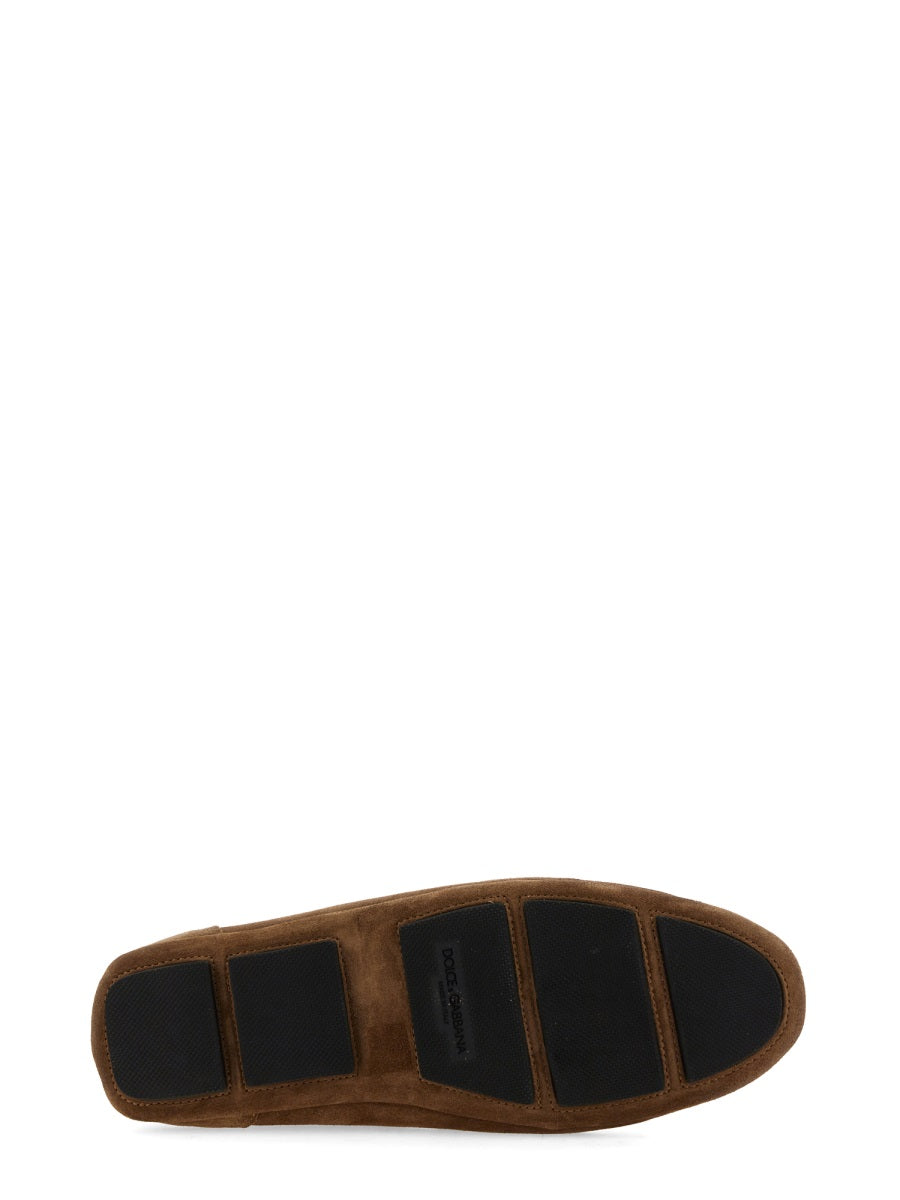 Dolce & Gabbana Men's Leather Drivers driving mocs loafers shoes brown british tan