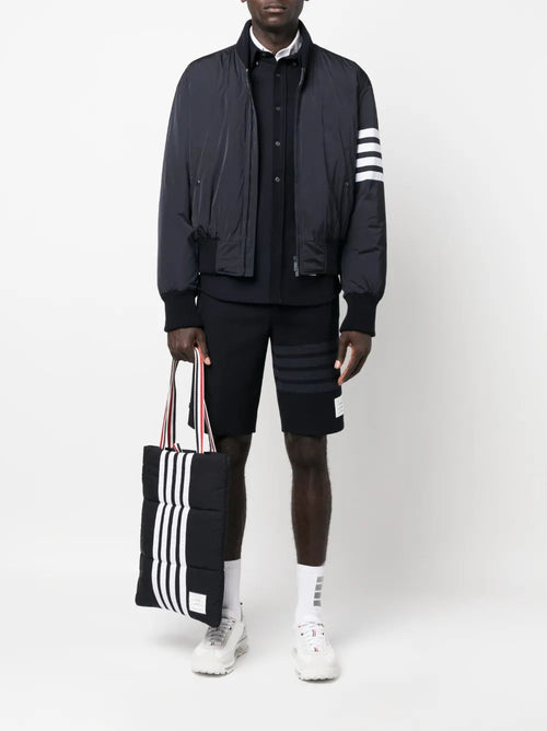 Thom Browne Men's Bomber Jacket With 4-Stripe Detail dark navy