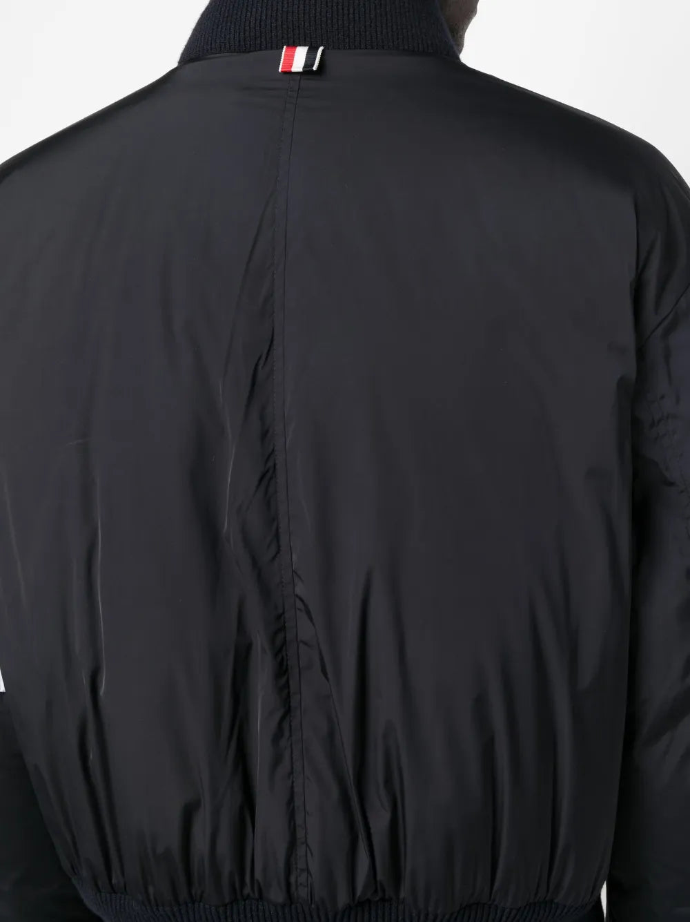 Thom Browne Men's Bomber Jacket With 4-Stripe Detail dark navy