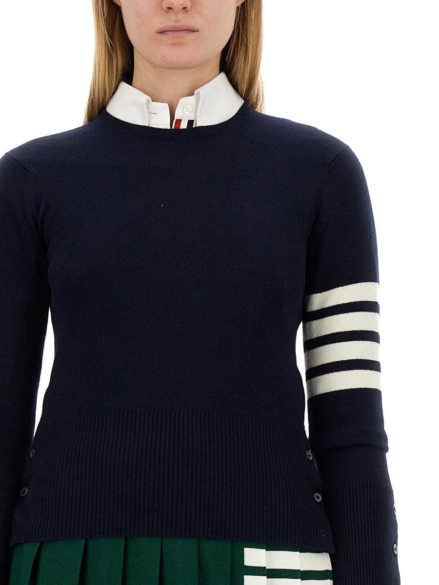 Thom Browne Ladies 4Bar Shirt Top sweater Cashmere Navy