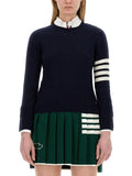 Thom Browne Ladies 4Bar Shirt Top sweater Cashmere Navy