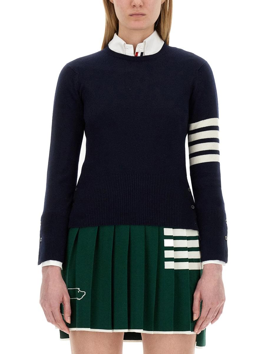 Thom Browne Ladies 4Bar Shirt Top sweater Cashmere Navy