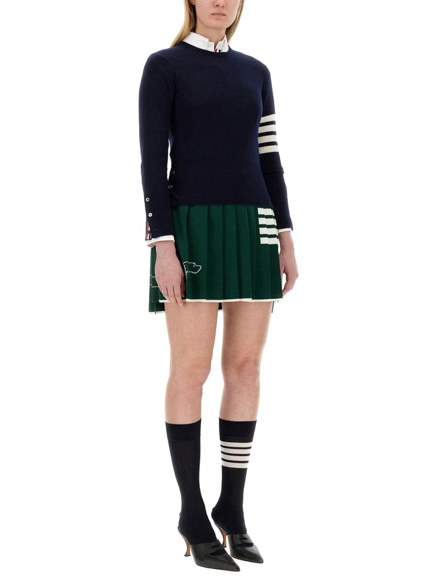 Thom Browne Ladies 4Bar Shirt Top sweater Cashmere Navy