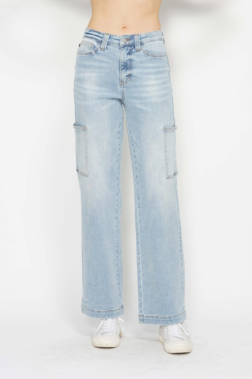 Judy Blue Full Size High Waist Straight Cargo Jeans ladies
