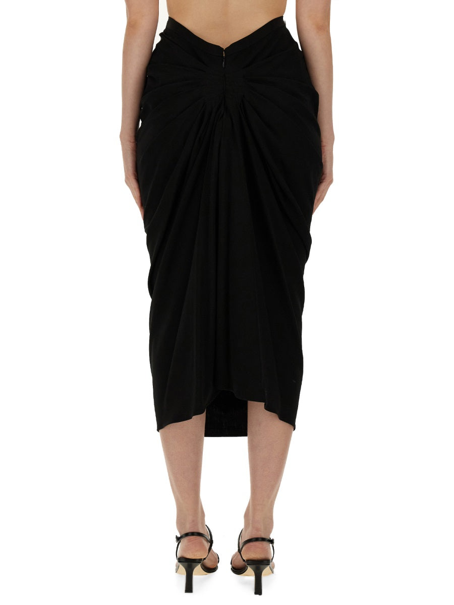 Dries Van Noten ladies Skirt With Drape black dressy