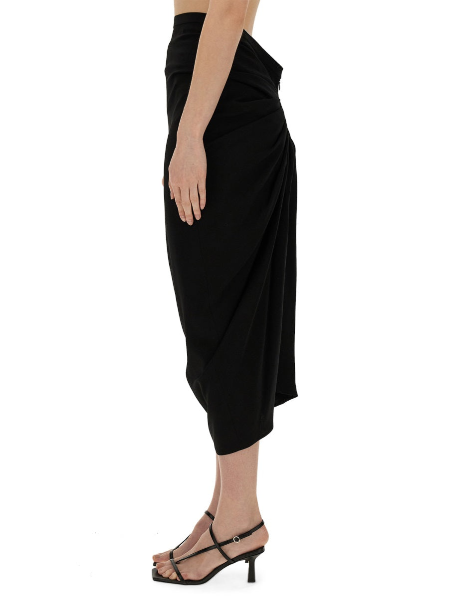 Dries Van Noten ladies Skirt With Drape black dressy