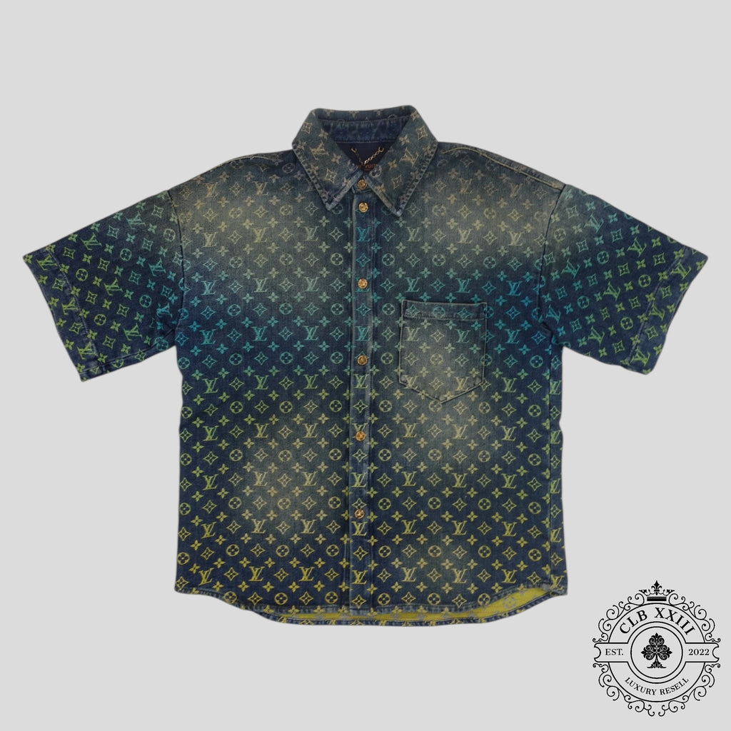 Louis Vuitton Rainbow Monogram Denim Shirt in Blue men's Large