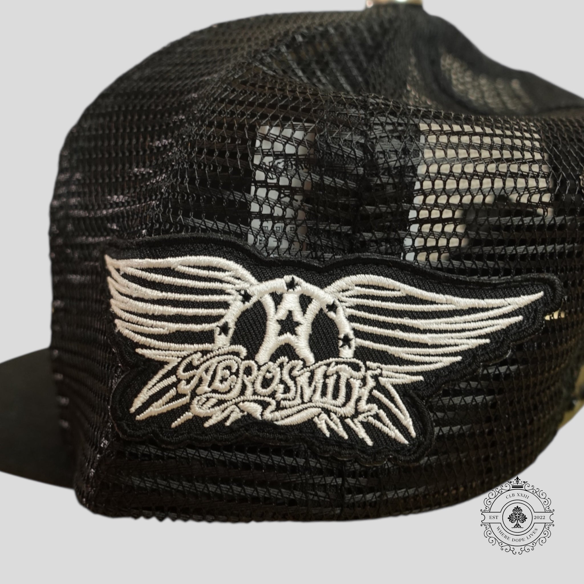 Chrome Hearts Foti Harris X Aerosmith Patch Hat in Black Cap