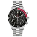 Bulova Men's Marine star watch silver red black water resistant
