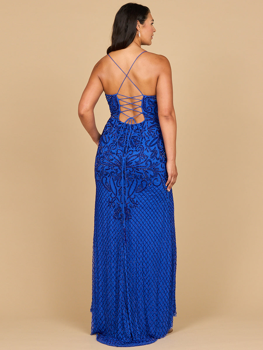 Lace Up Open Back Beaded Dress Lara New York Gown Prom Wedding