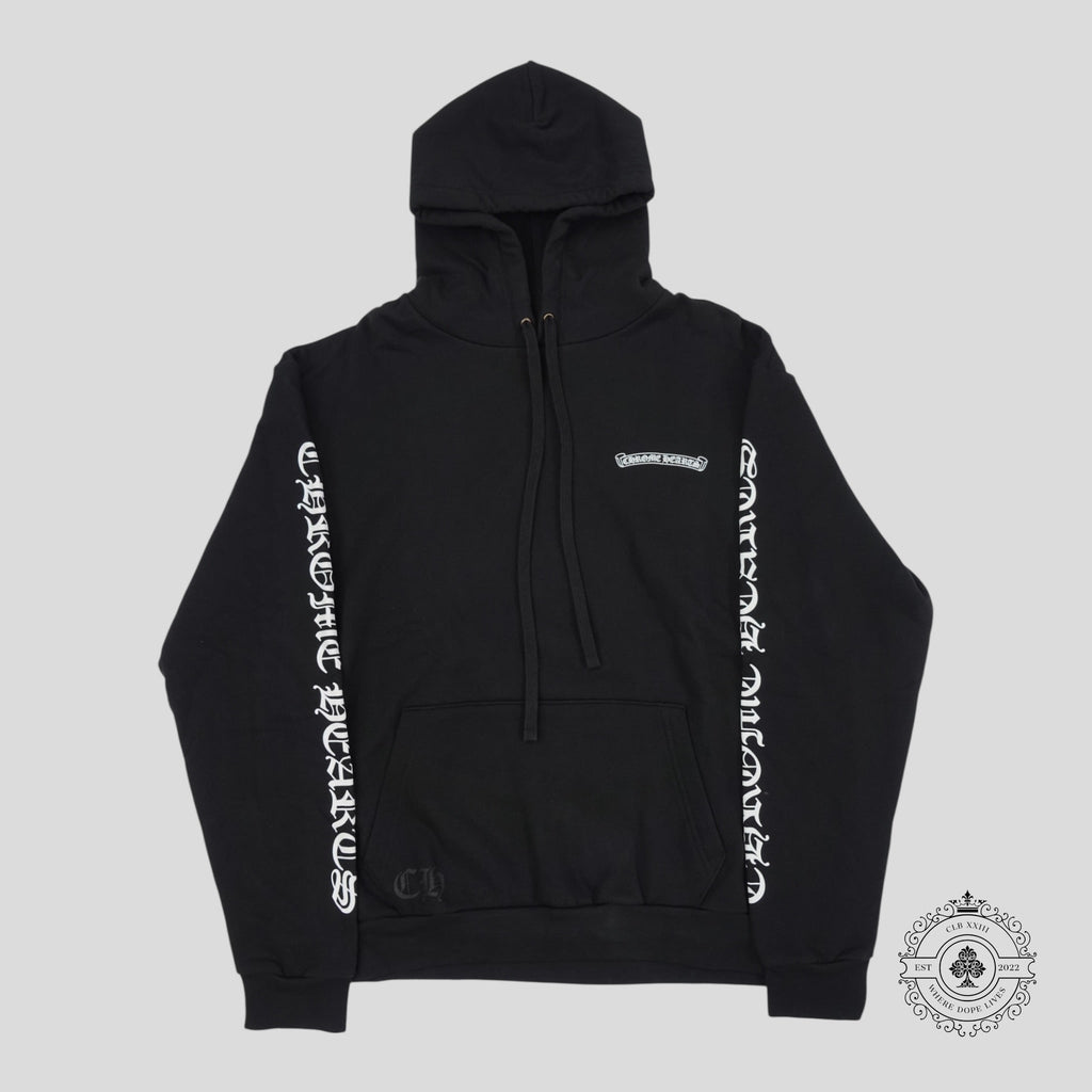Chrome Hearts Scroll Logo Hoodie in Black sweatshirt men's unisex LG