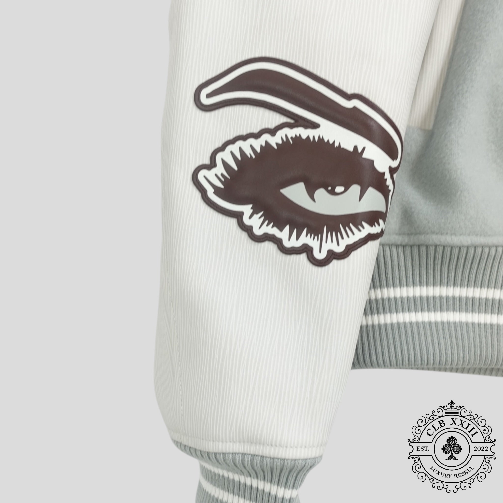 Louis Vuitton Studios Varsity Jacket in Blue men's 52 leather wool LV