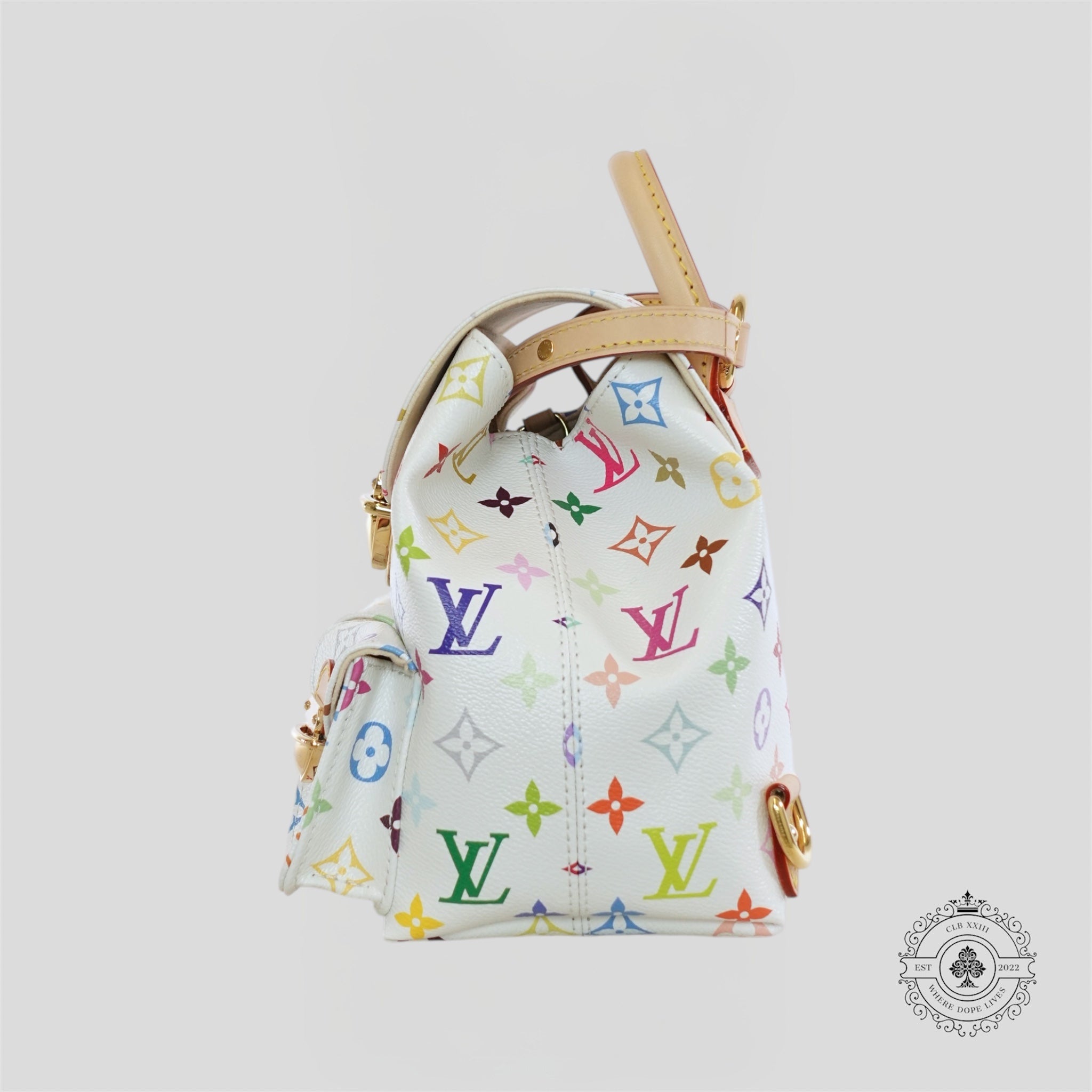 Louis Vuitton x Takashi Murakami Venice Bag in White handbag purse