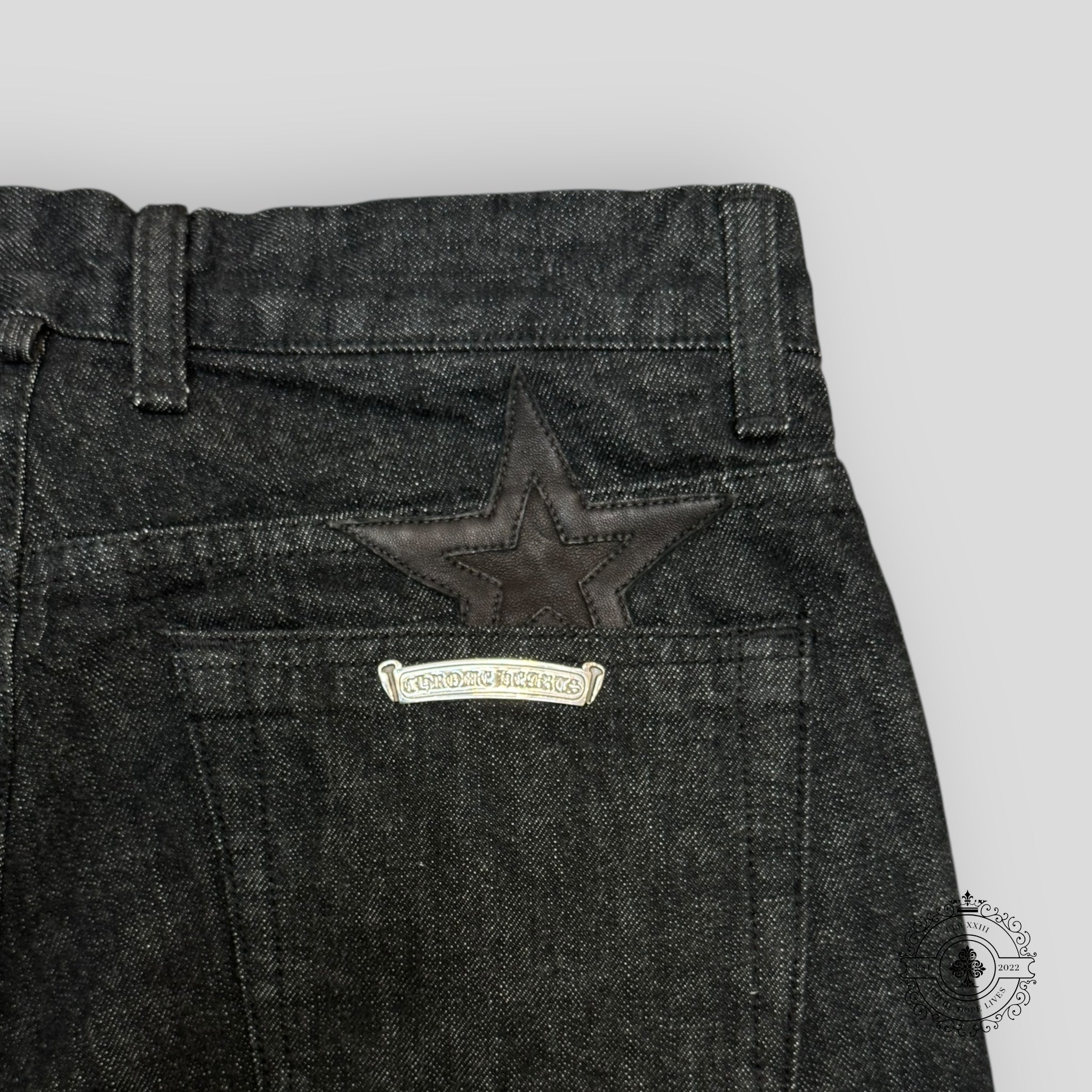Chrome Hearts Star Patch Denim Jeans in Black 34 .925 Sterling hardware men's