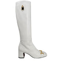 White Tall Lock Boot Madison Maison leather knee boots Madison Maison