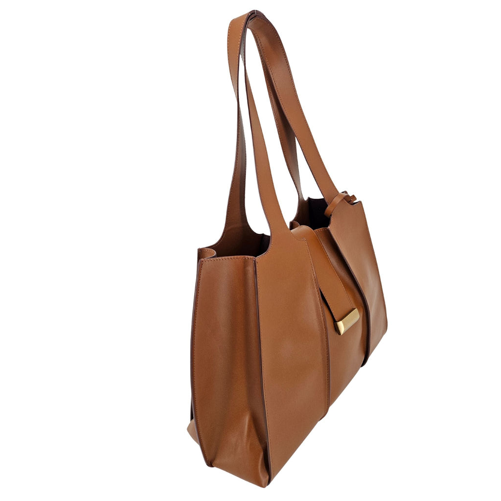 Eloise Mid Brown Leather Shoulder Bag Madison Maison Purse Handbag