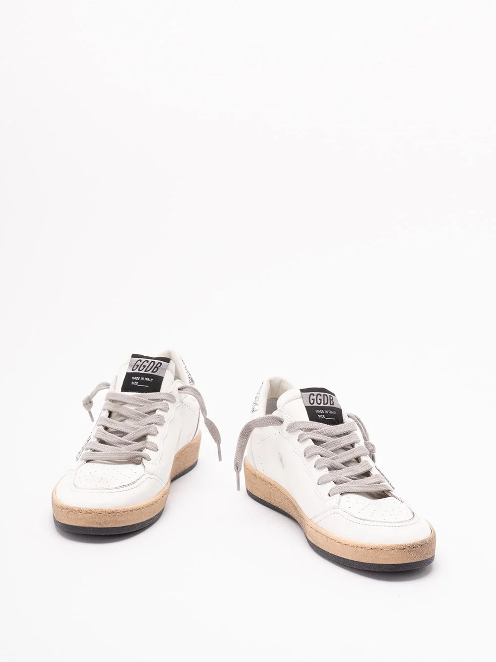 Golden Goose ladies `Ball Star` Sneakers shoes white silver black glitter