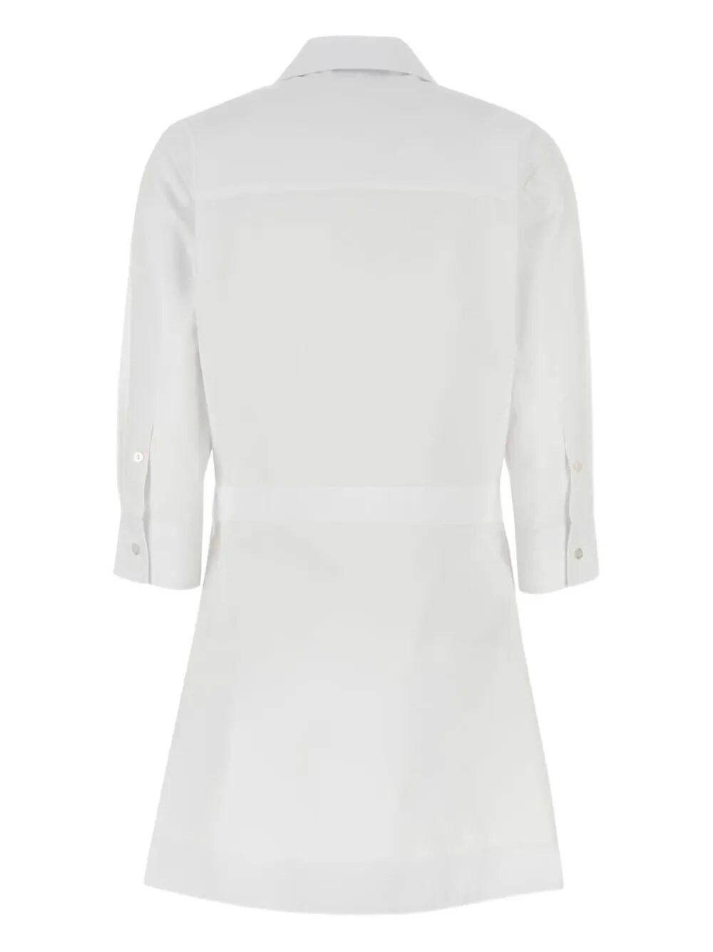 Gucci Ladies Dress white with leather horsebit mini poplin shirtdress
