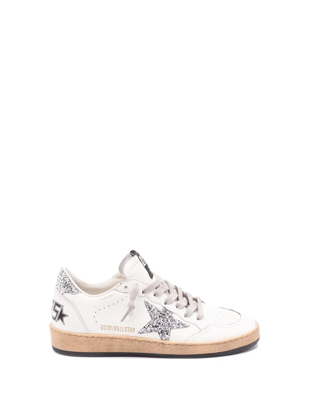 Golden Goose ladies `Ball Star` Sneakers shoes white silver black glitter