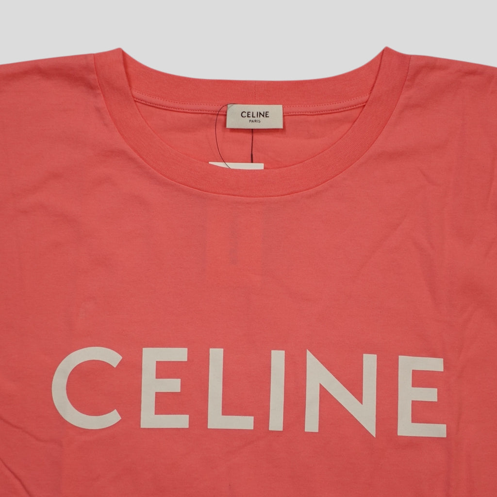 Celine Homme Logo Tee in Pink salmon XL men's unisex