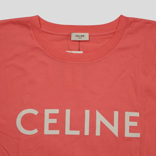 Celine Homme Logo Tee in Pink salmon XL men's unisex
